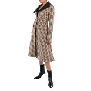 JW Anderson  Ladies Clay Check-Print A-Line Coat, Brand Size 8 (US Size 4)